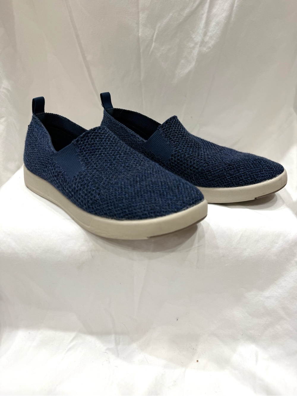 Woolloomooloo Sz 37 Blue Suffolk Woven Merino Wool Slip On Loafers EUC
